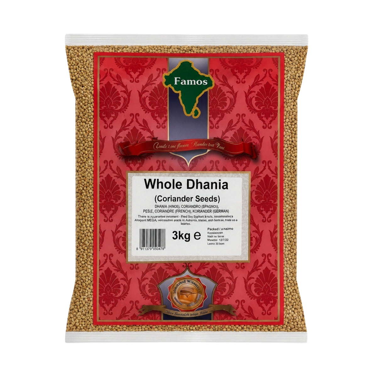 Famos Whole Dhania (Coriander Seeds) 3kg