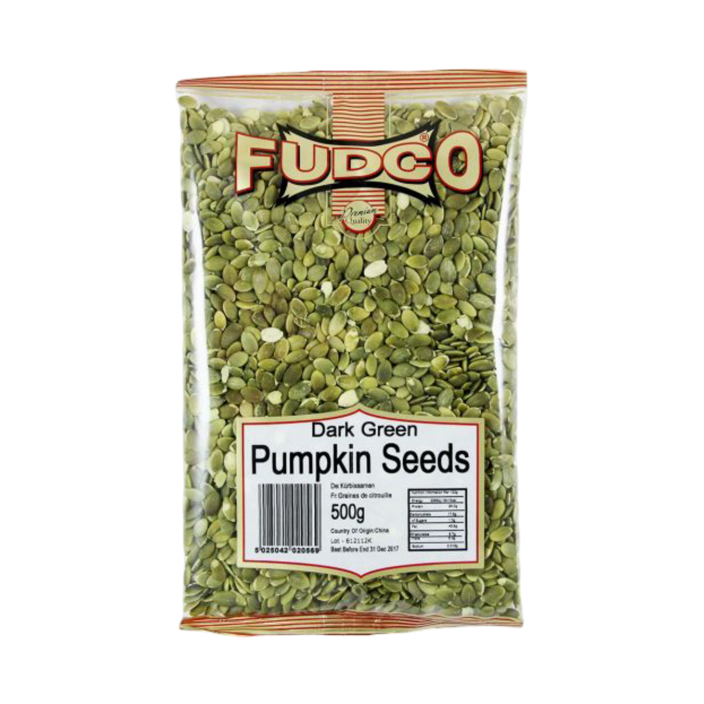 Fudco Dark Green Pumpkin Seeds 500g