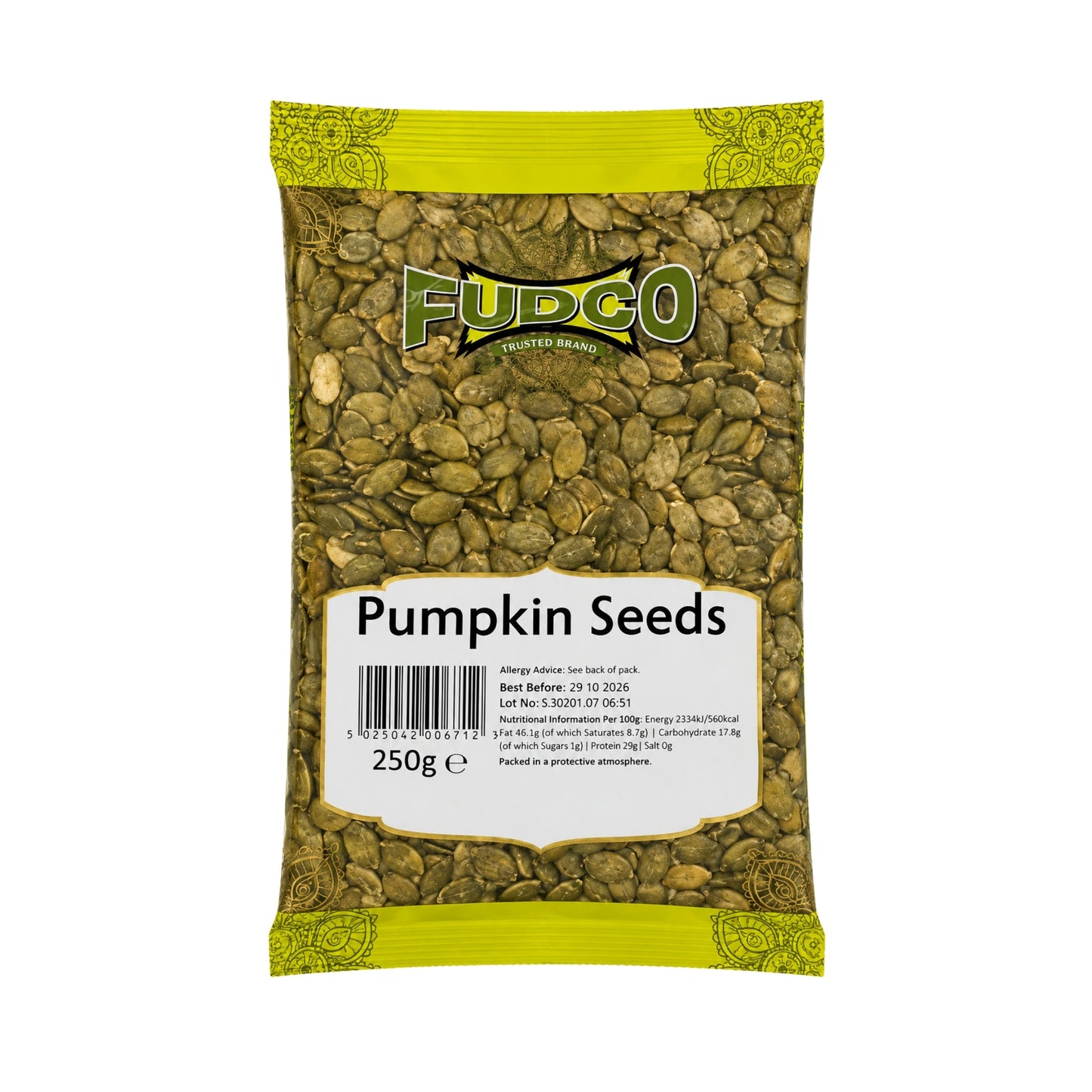 Fudco Dark green Pumpkin Seeds 250g