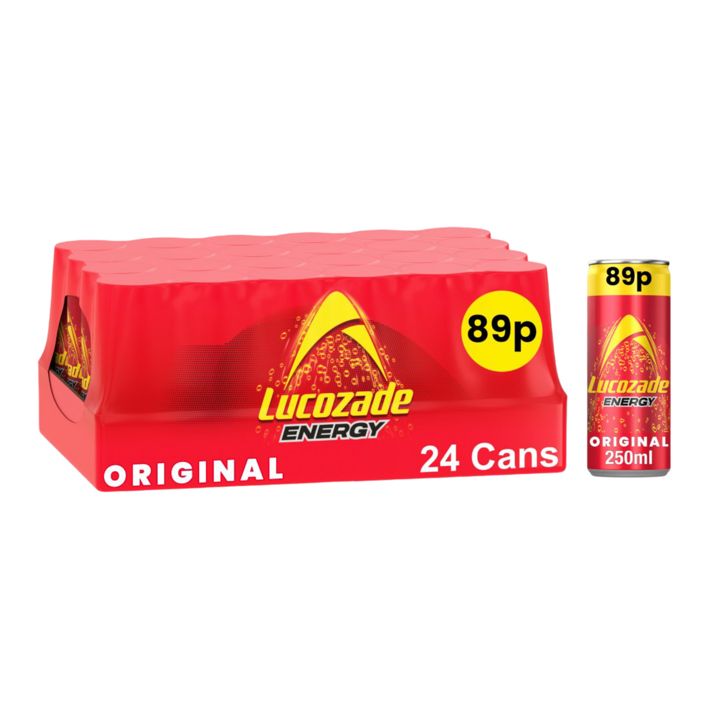 Lucozade Original 89p Can 24×250ml