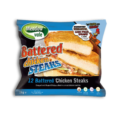 Meadow Vale 12 Battered Chicken Steaks 1.02kg