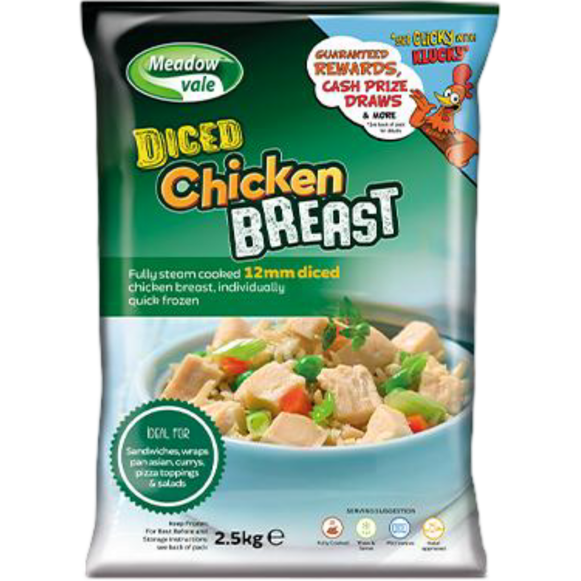 Meadowvale Diced Chicken Breast 12mm 2.5kg