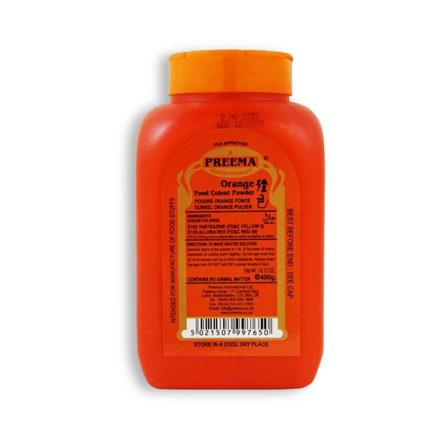 Preema Orange Food Colour 500g