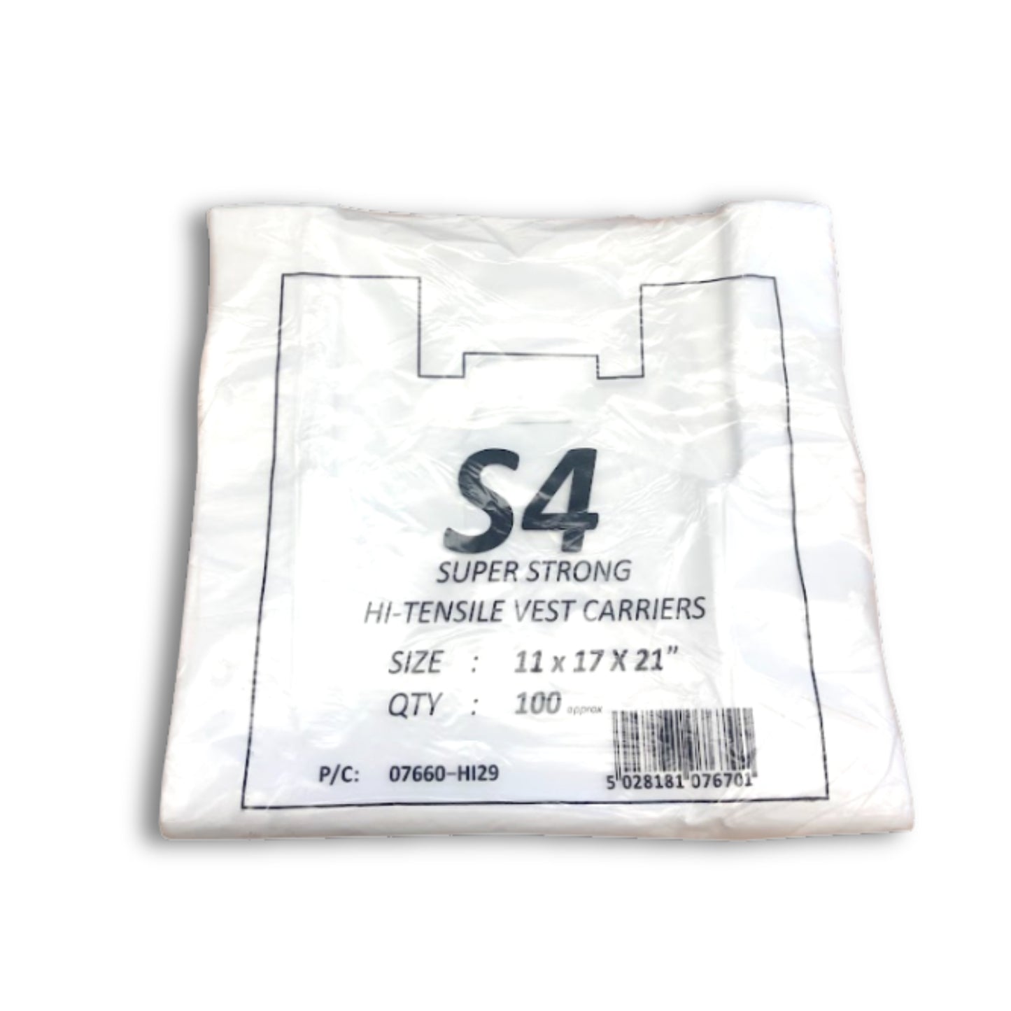 S4 White Carrier Bags 100s