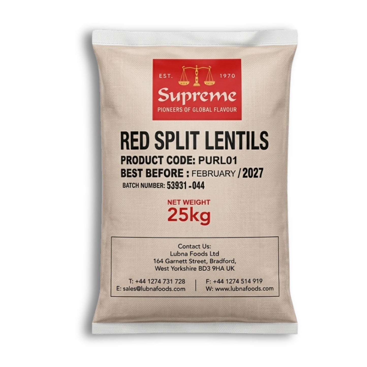 Supreme Red Lentils 25kg