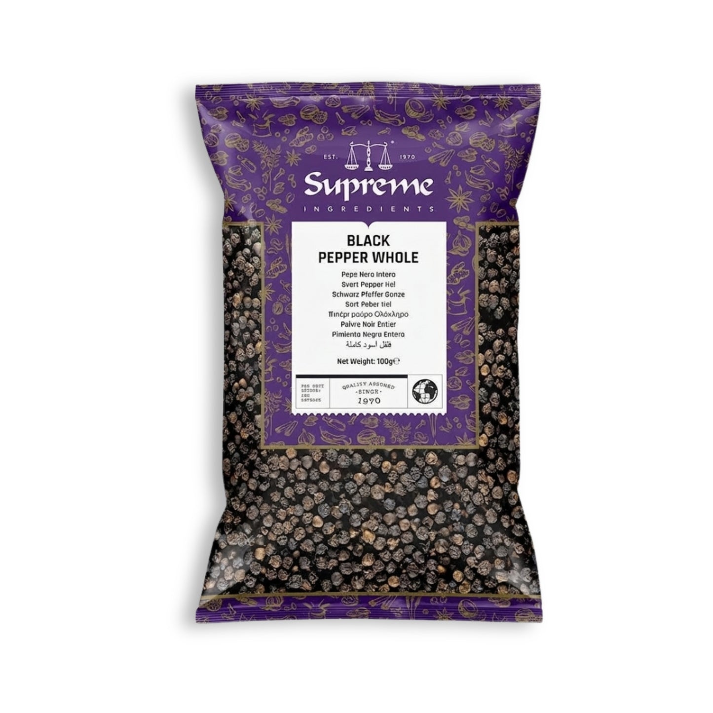 Supreme Whole Black Pepper 18×100g