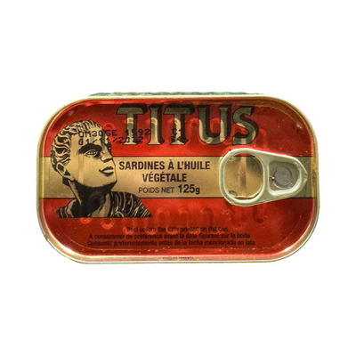 Titus Sardines Vegetable Oil Tinned Fish 48x125g