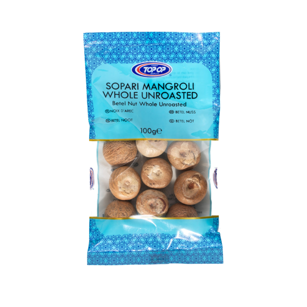 Top-Op Sopari Mangroli Whole Unroasted 100g